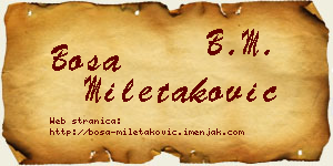 Bosa Miletaković vizit kartica